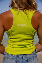 Load image into Gallery viewer, Ladies Lime Green Ribbed Tank