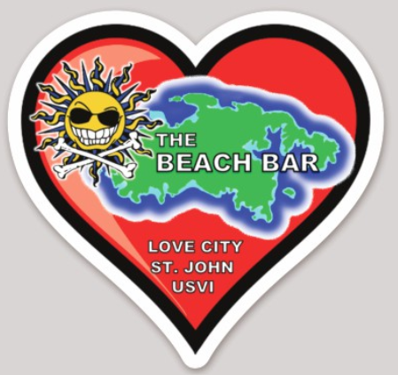 Beach Bar Heart Sticker